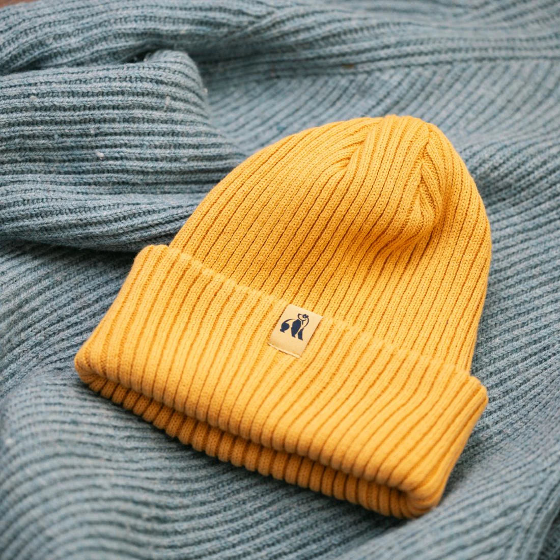 Swole Panda - Organic Cotton Beanie - Mustard