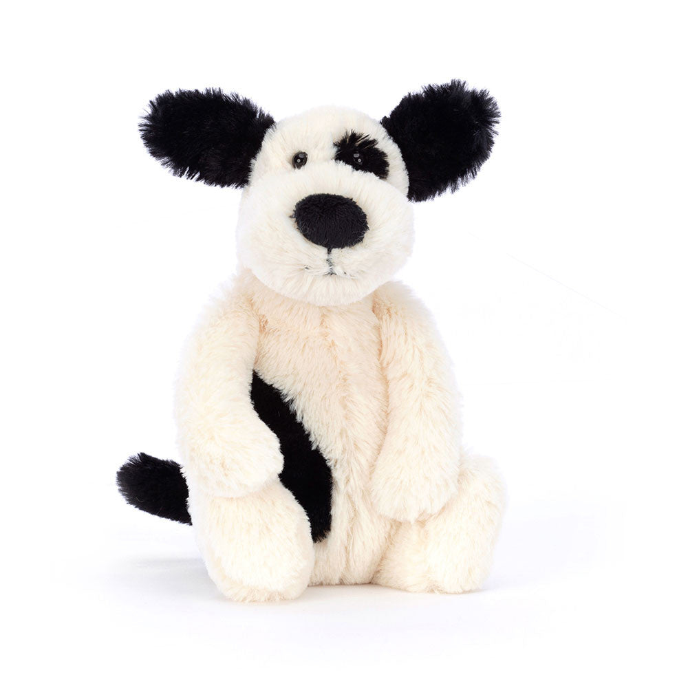 Jellycat - Bashful Rufferty Black & Cream Puppy - Small