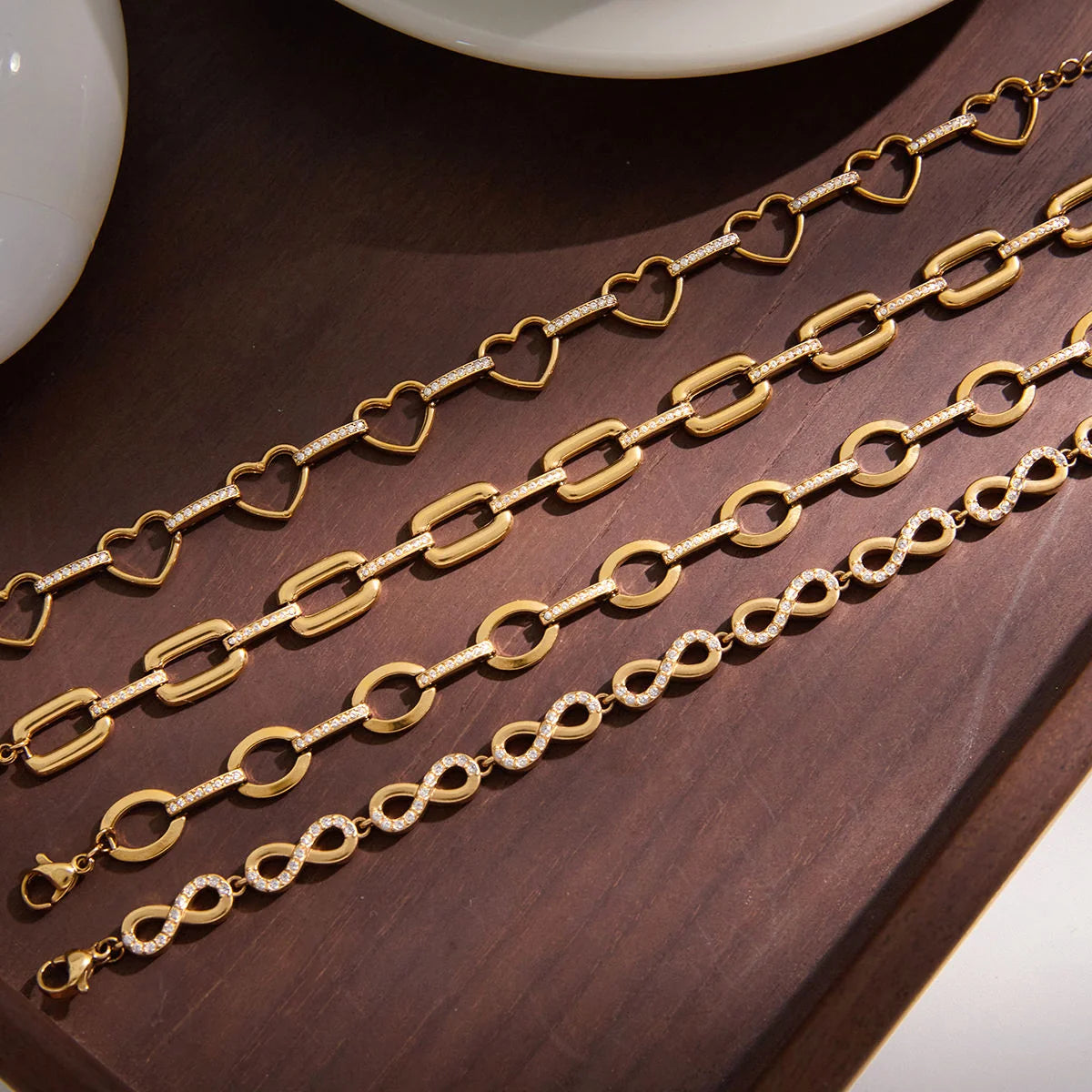 Gold Link Bracelet - Rectangle