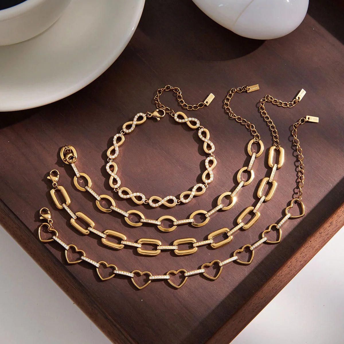 Gold Link Bracelet - Rectangle