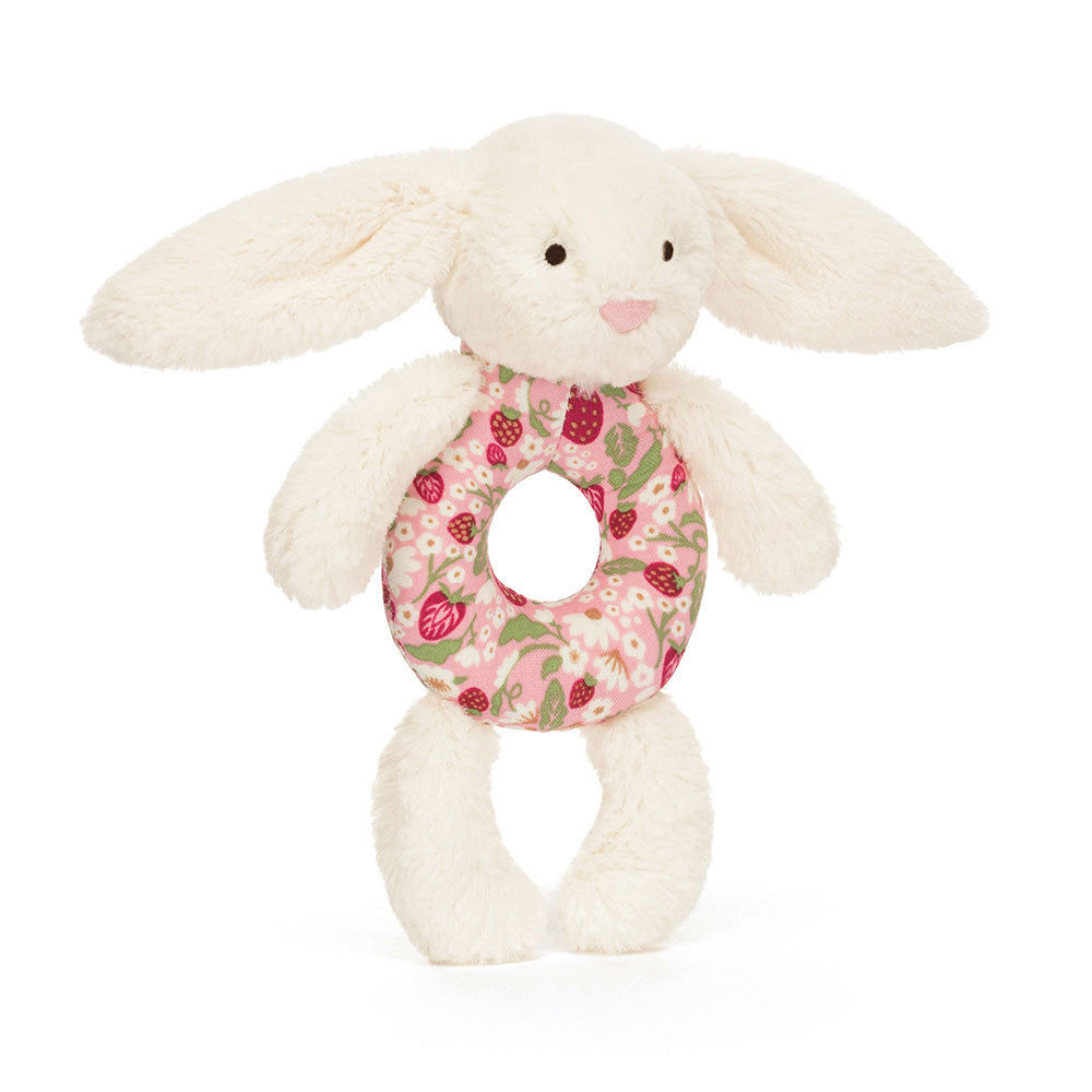 Jellycat - Blossom Cream Bunny Berry Ring Rattle