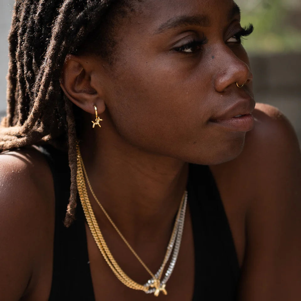 Scream Pretty - Balloon Dog Charm Hoops - Gold Plated