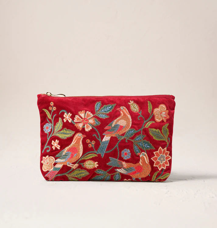 Botanical Birds Everyday Pouch - Rouge