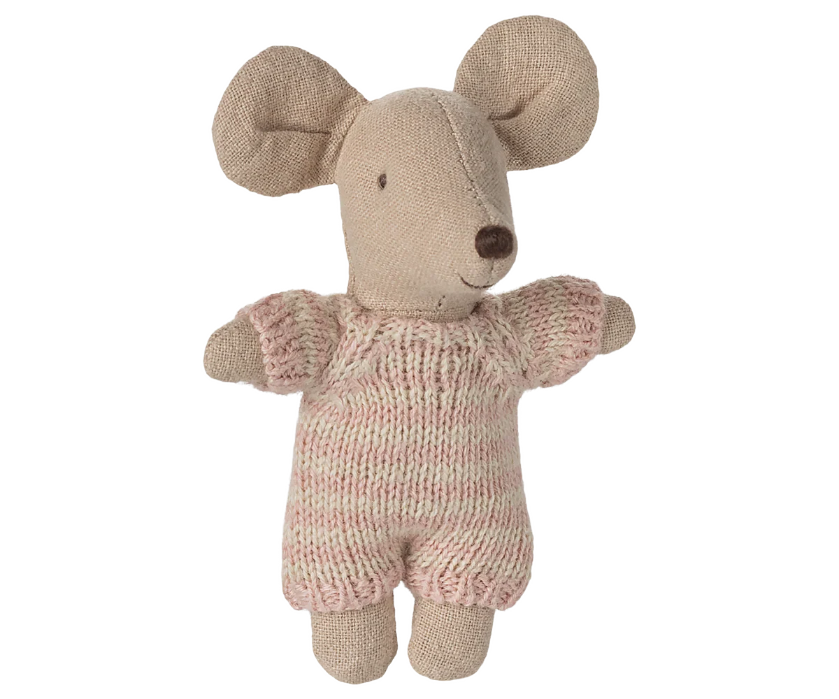 Maileg - Baby Mouse in Carry Cot - Rose