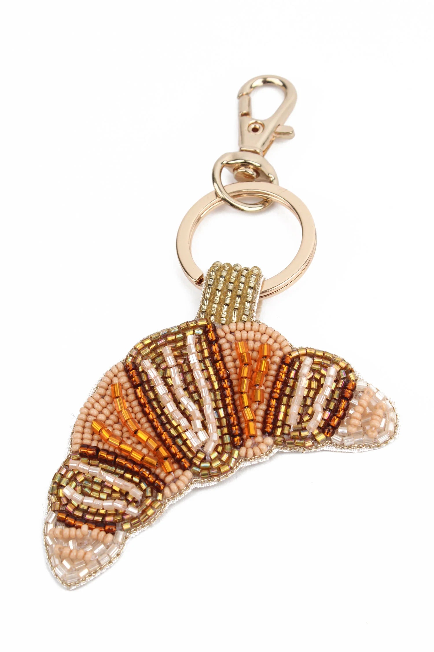 Croissant Beaded Keyring