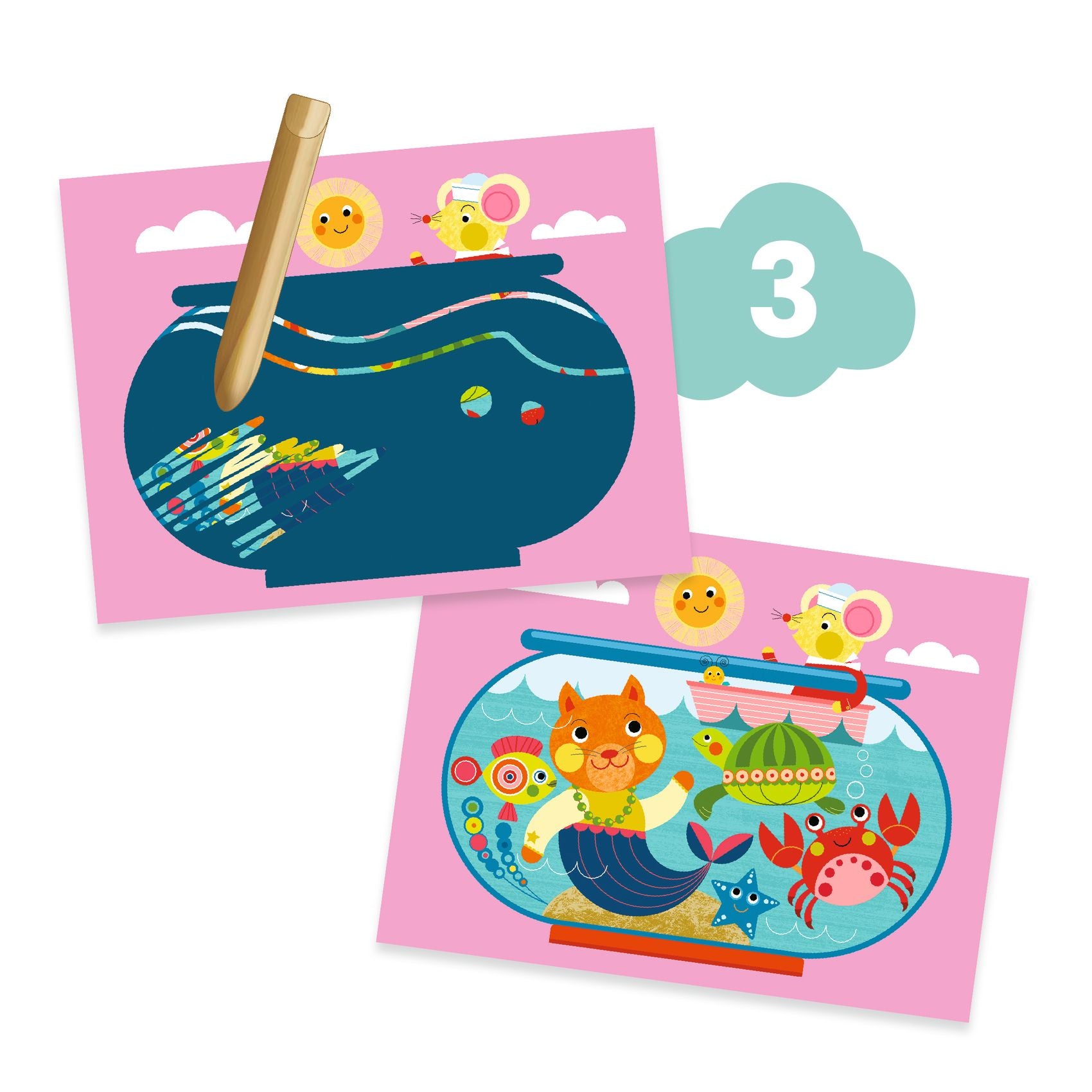 Djeco - Colour & Create Activity Set - Cat & Friends
