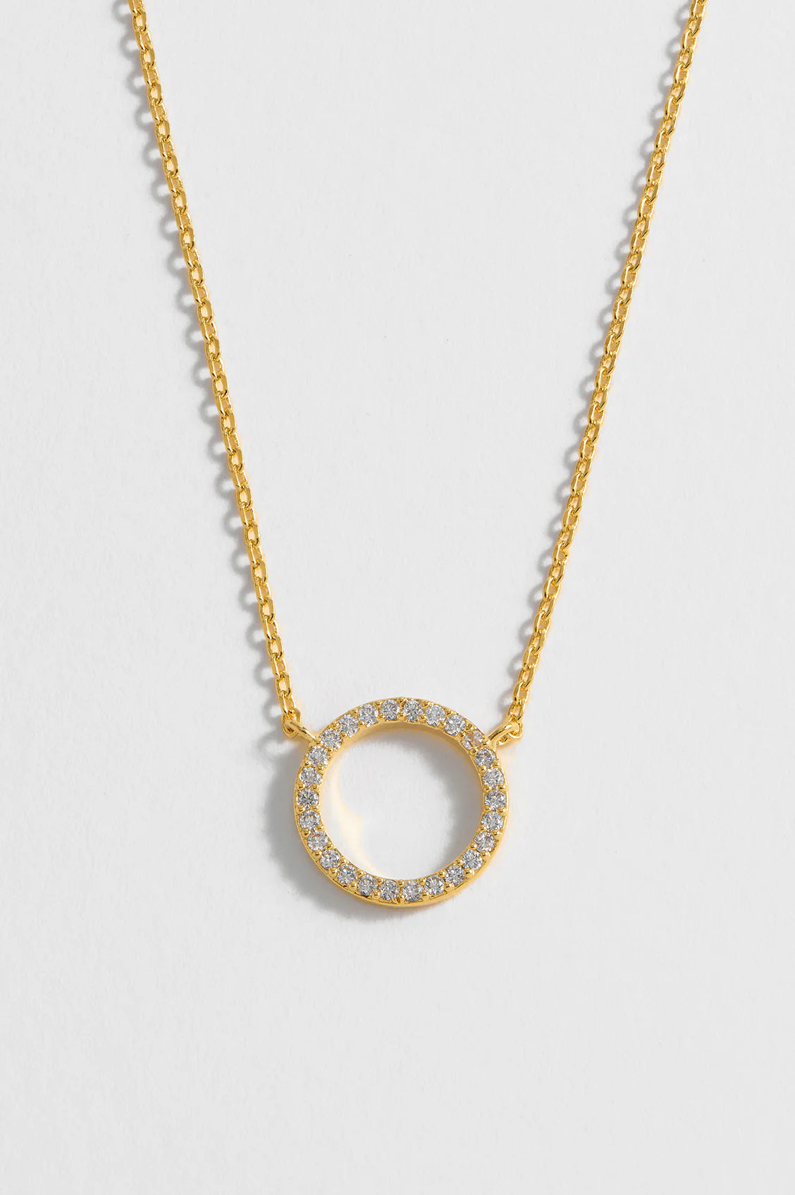 Circle CZ Necklace - Gold