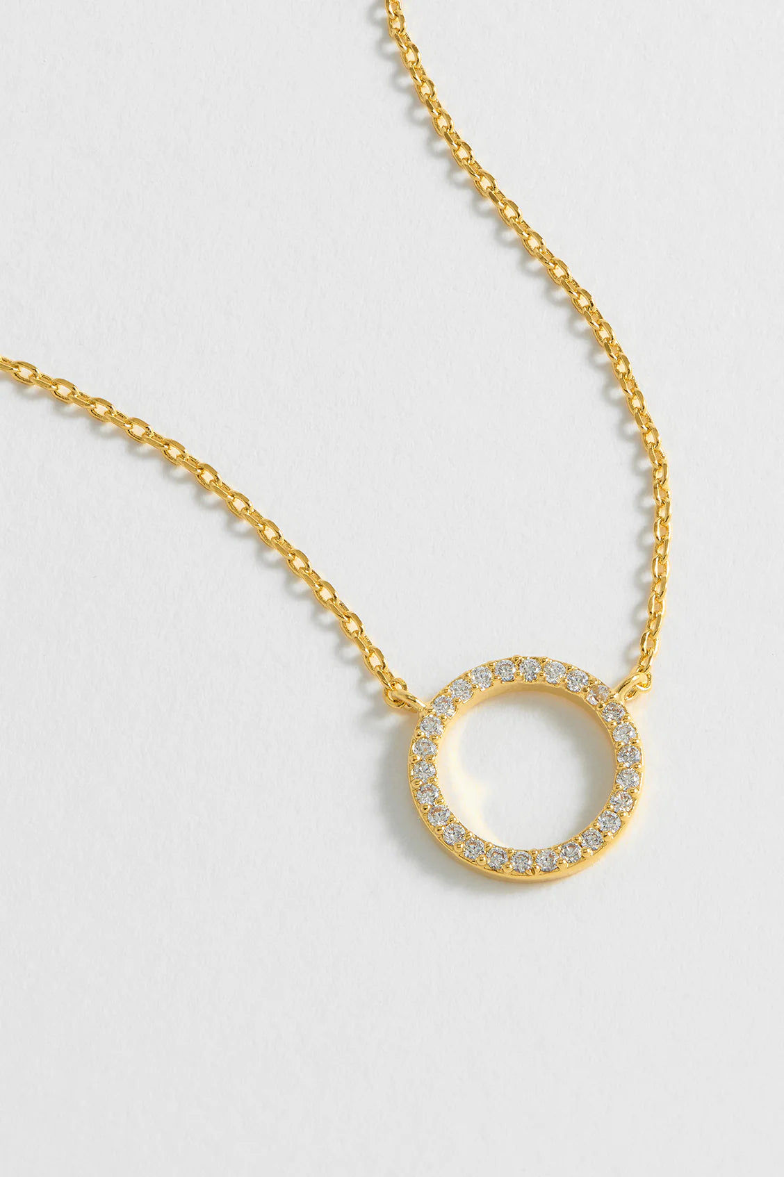Circle CZ Necklace - Gold