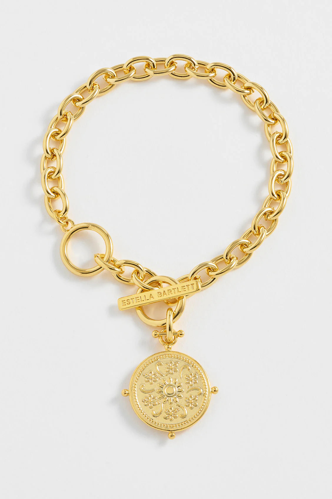 Floral Coin Bracelet - Gold