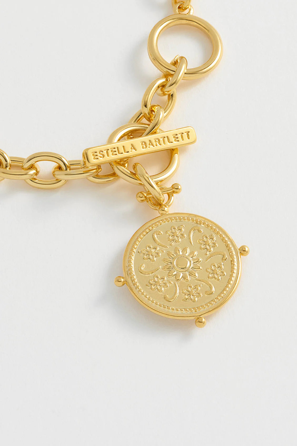 Floral Coin Bracelet - Gold