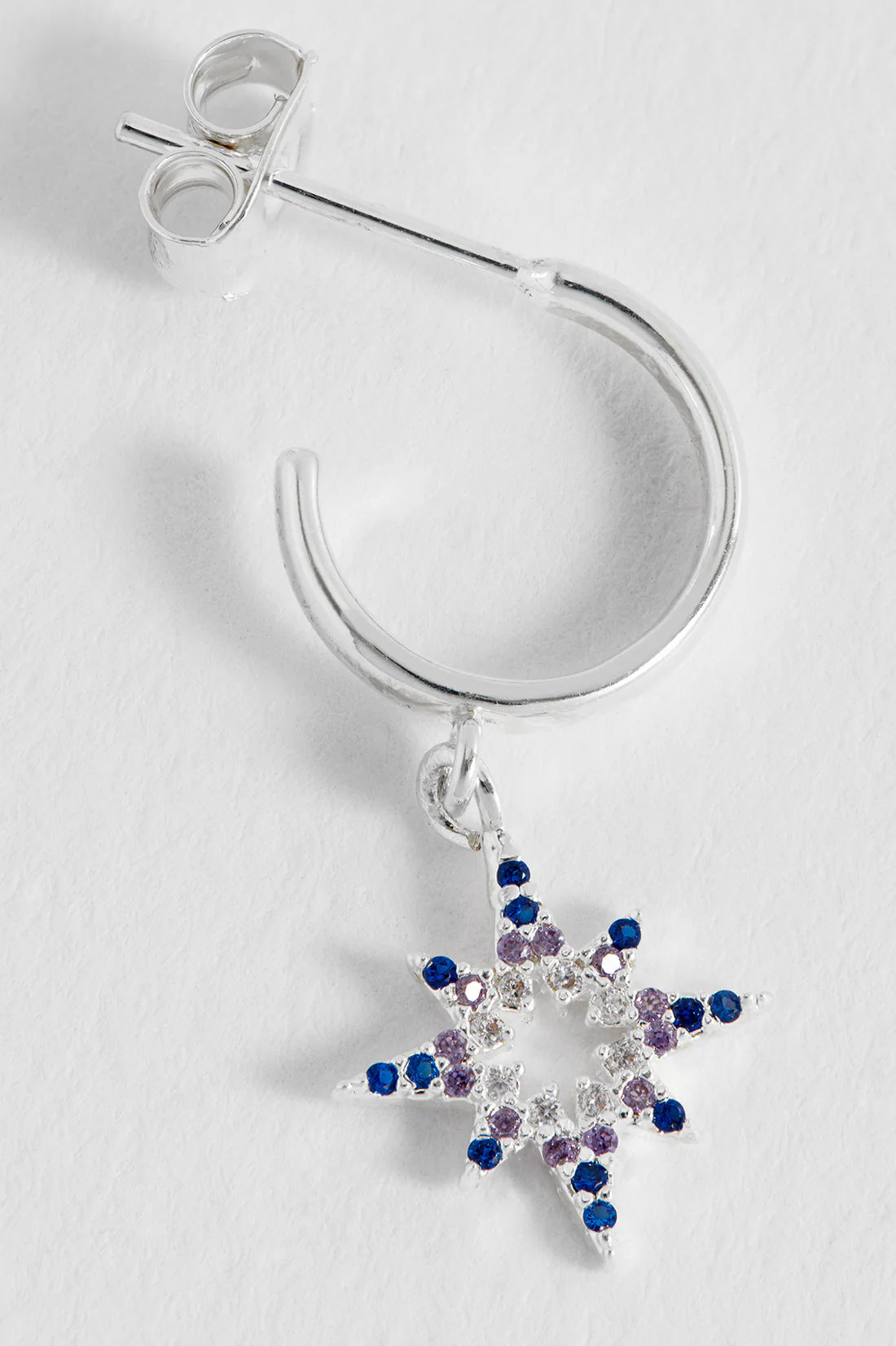 Estella Bartlett - Mixed CZ North Star Hoop Earrings