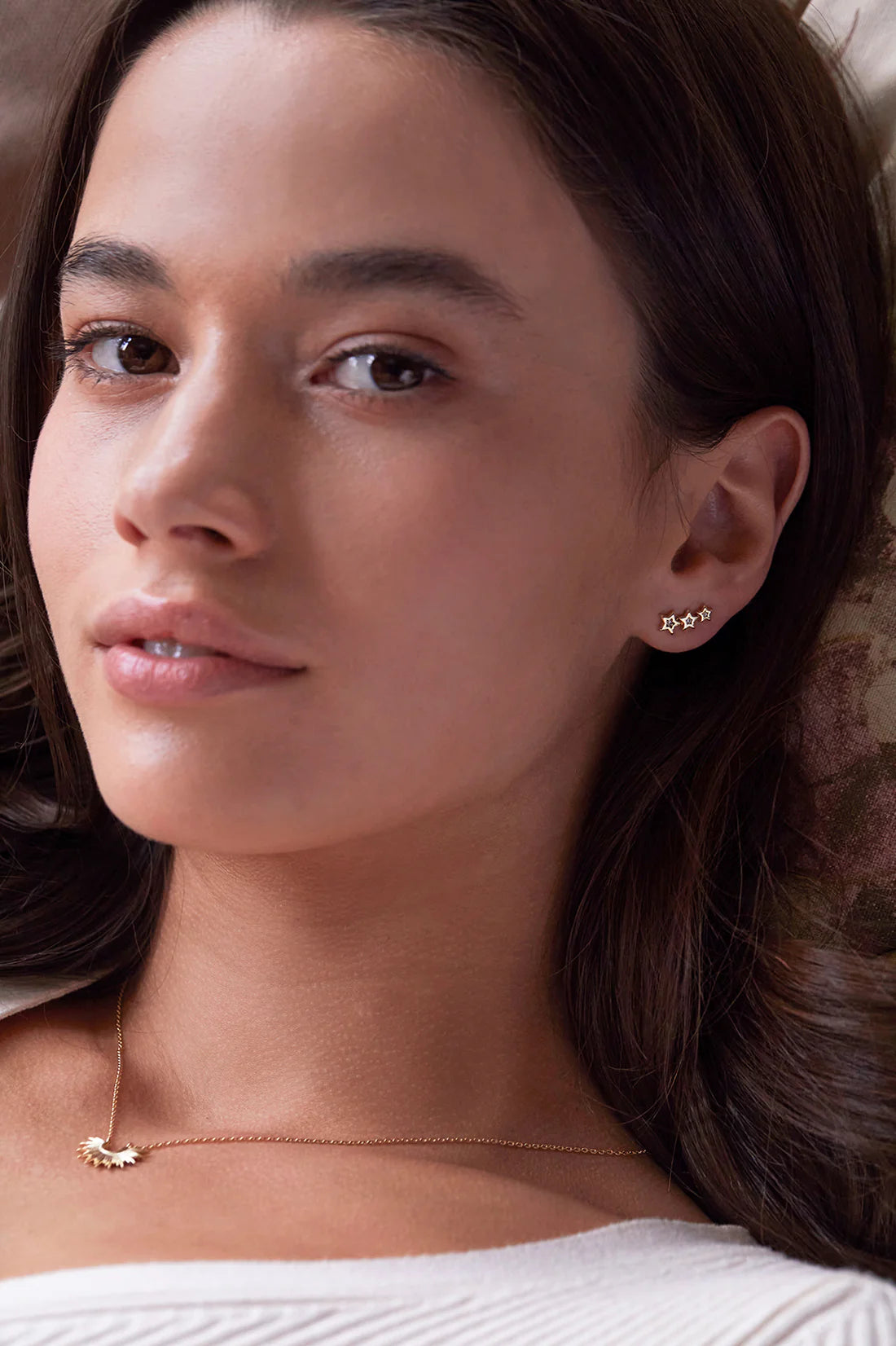 Estella Bartlett - CZ Star Stud Crawler Earrings - Gold