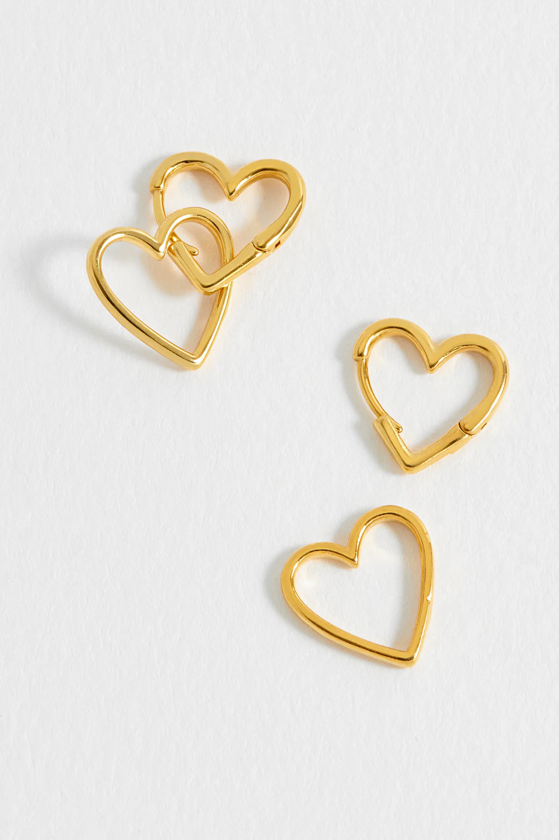 Gold Hinged Heart Hoop Earrings