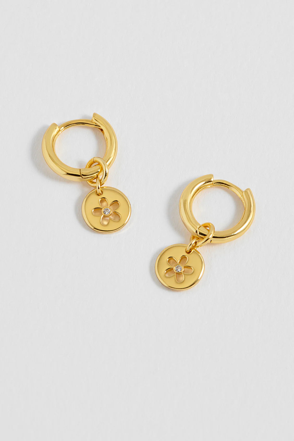 Estella Bartlett - CZ Flower Coin Hoops