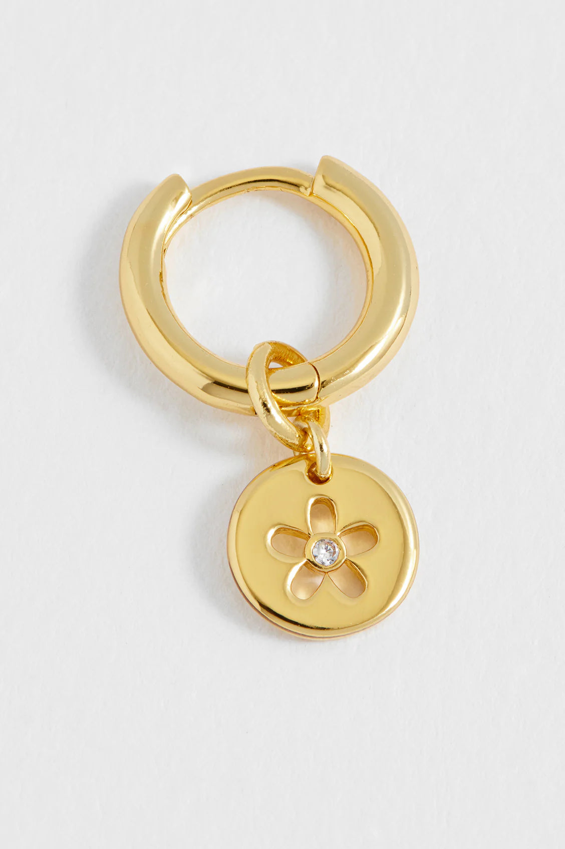 Estella Bartlett - CZ Flower Coin Hoops