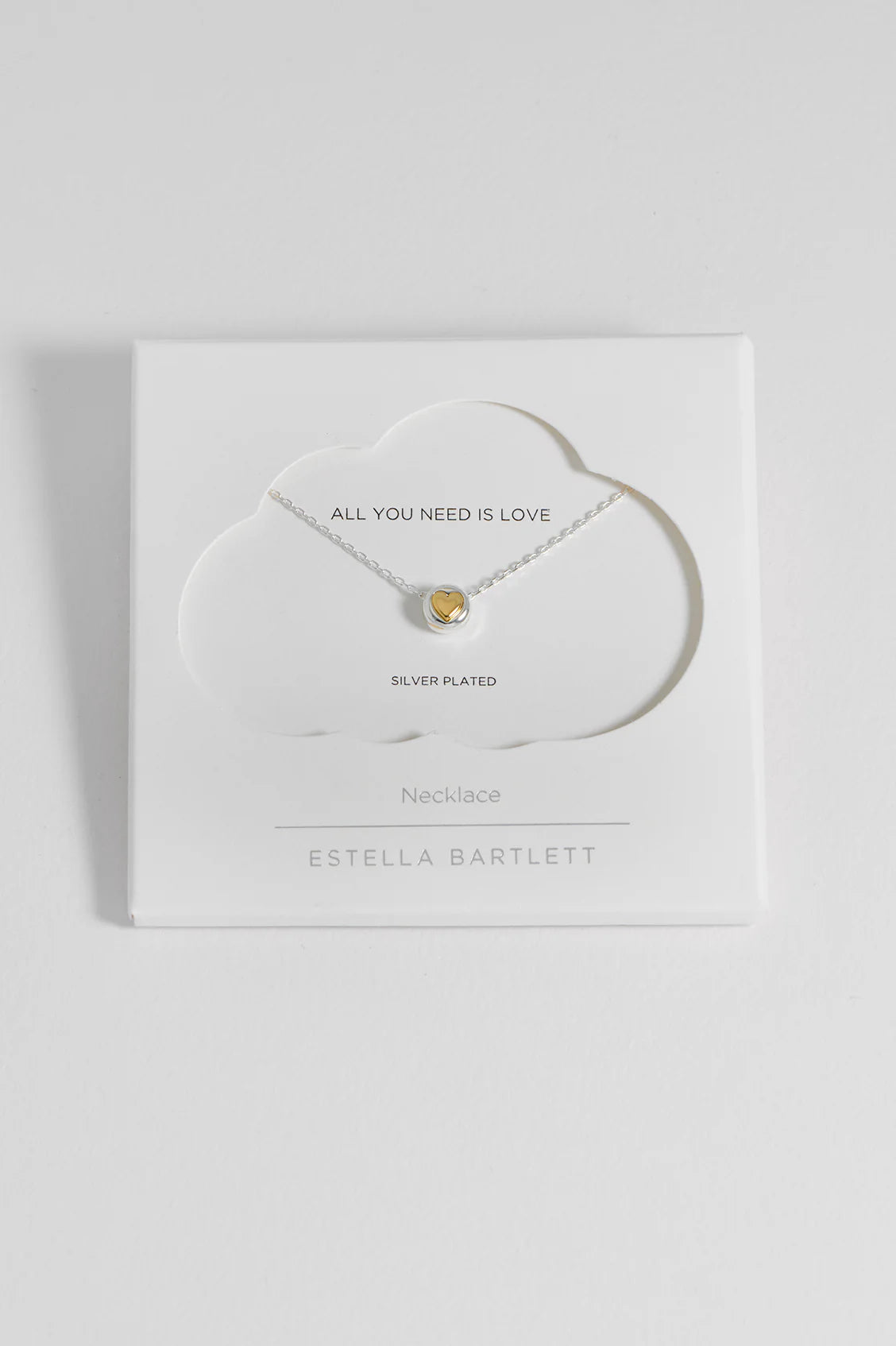 Silver Heart Disc Bead Necklace