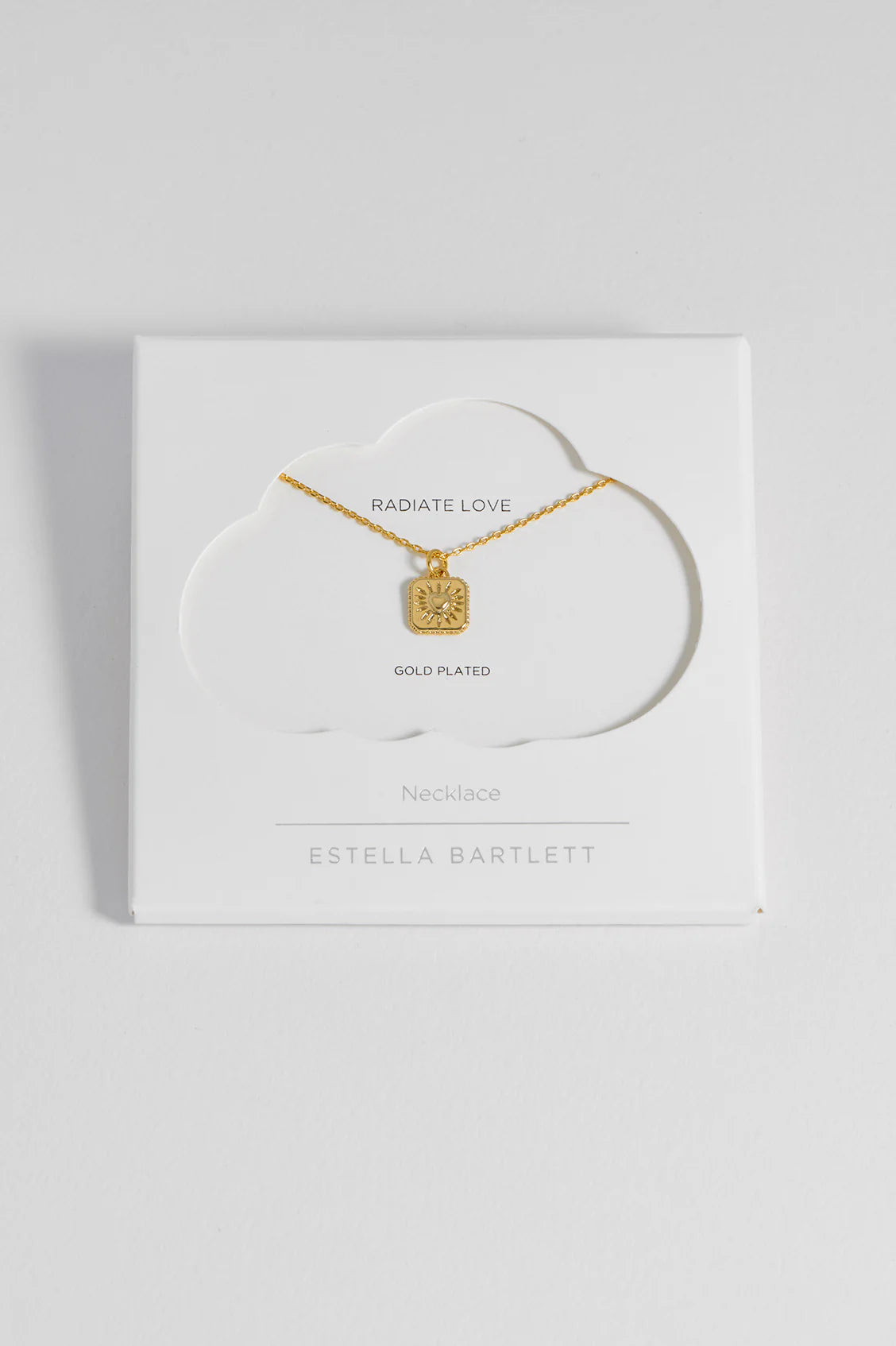 Gold Bobble Heart Tablet Necklace