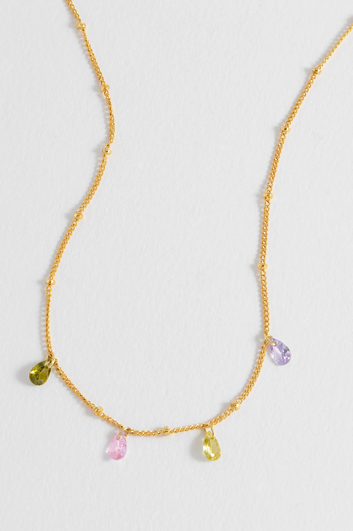 Estella Bartlett - Multi CZ Pear Drop Necklace