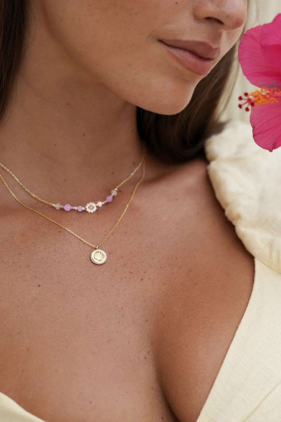 Estella Bartlett - Mother-of-Pearl Seashell Coin Necklace