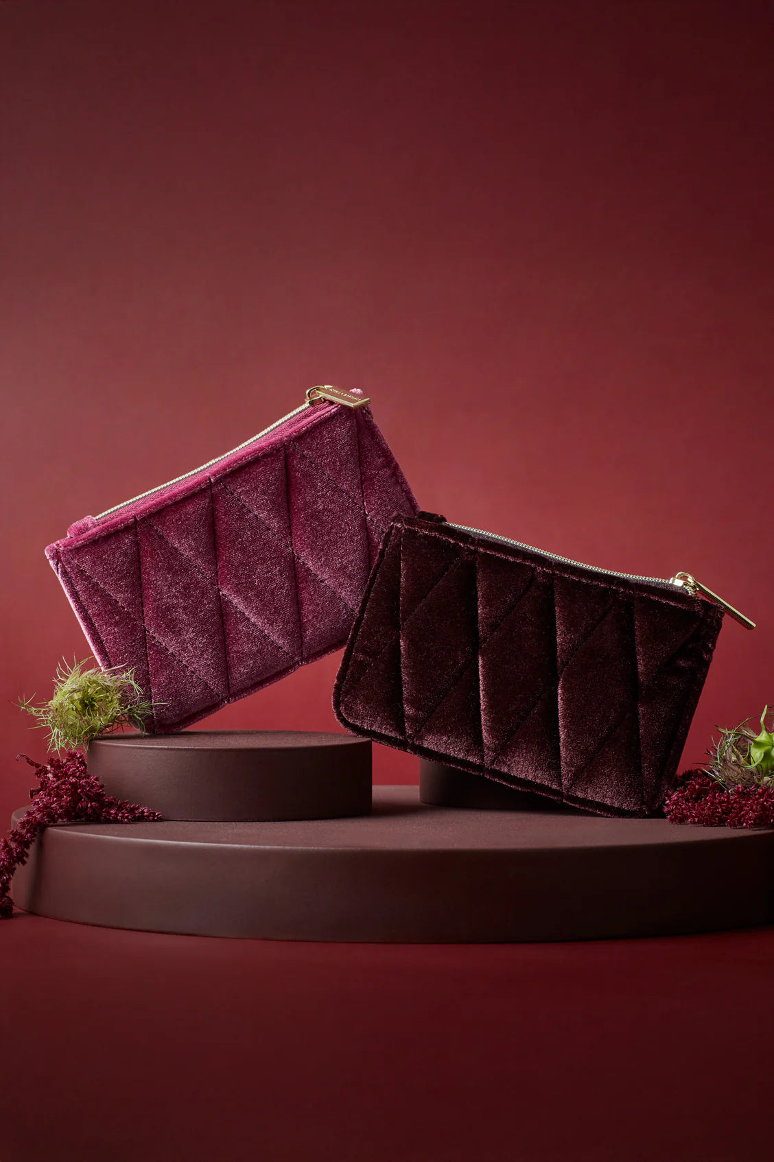 Quilted Card Purse - Deep Burgundy