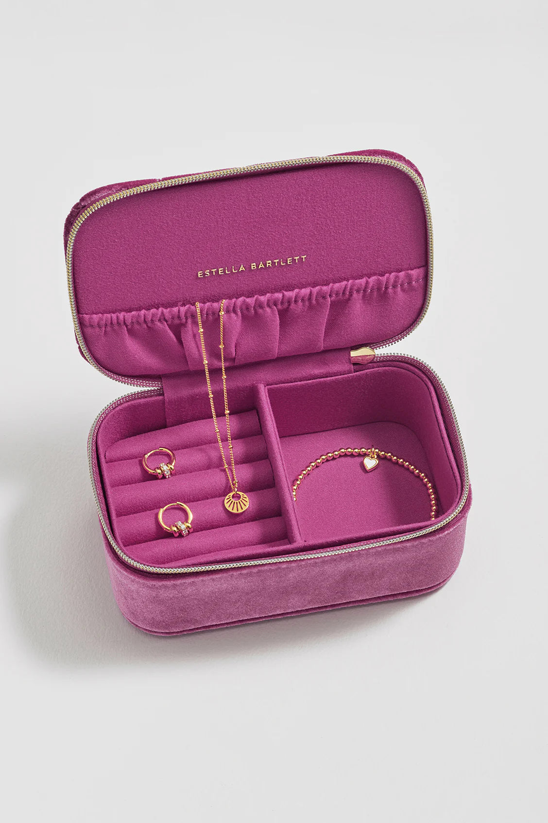 Quilted Lid Mini Jewellery Box - Pink