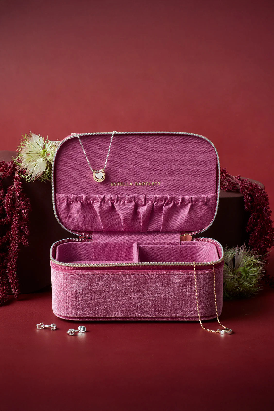 Quilted Lid Mini Jewellery Box - Pink