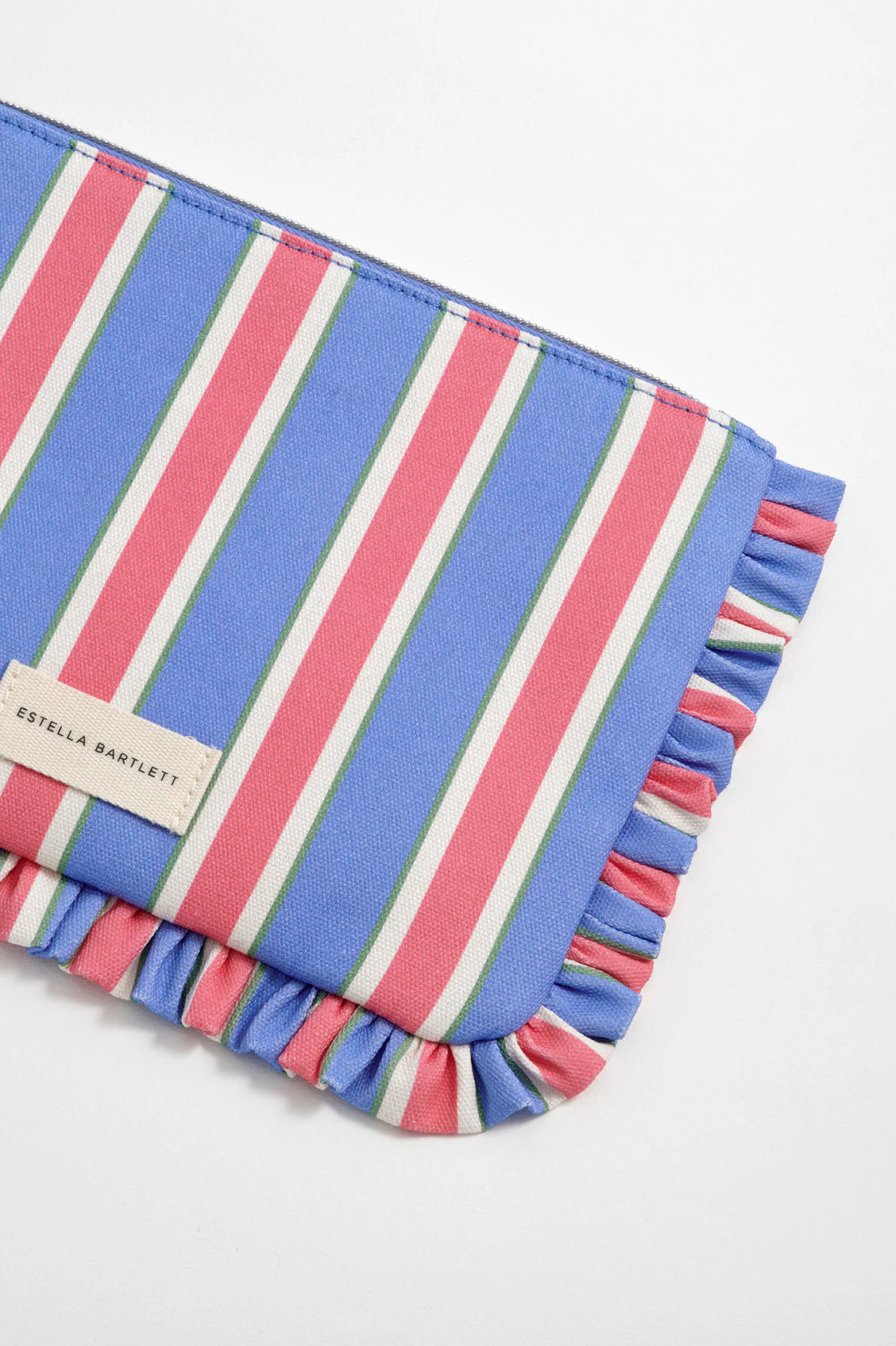 Estella Bartlett - Blue Stripe Ruffle Pouch