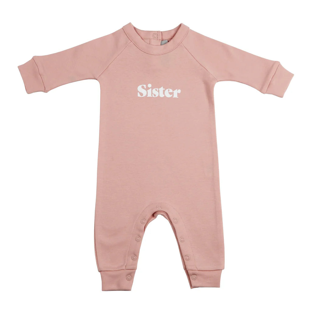 Sister Faded Blush Pink Babygrow /0-3M