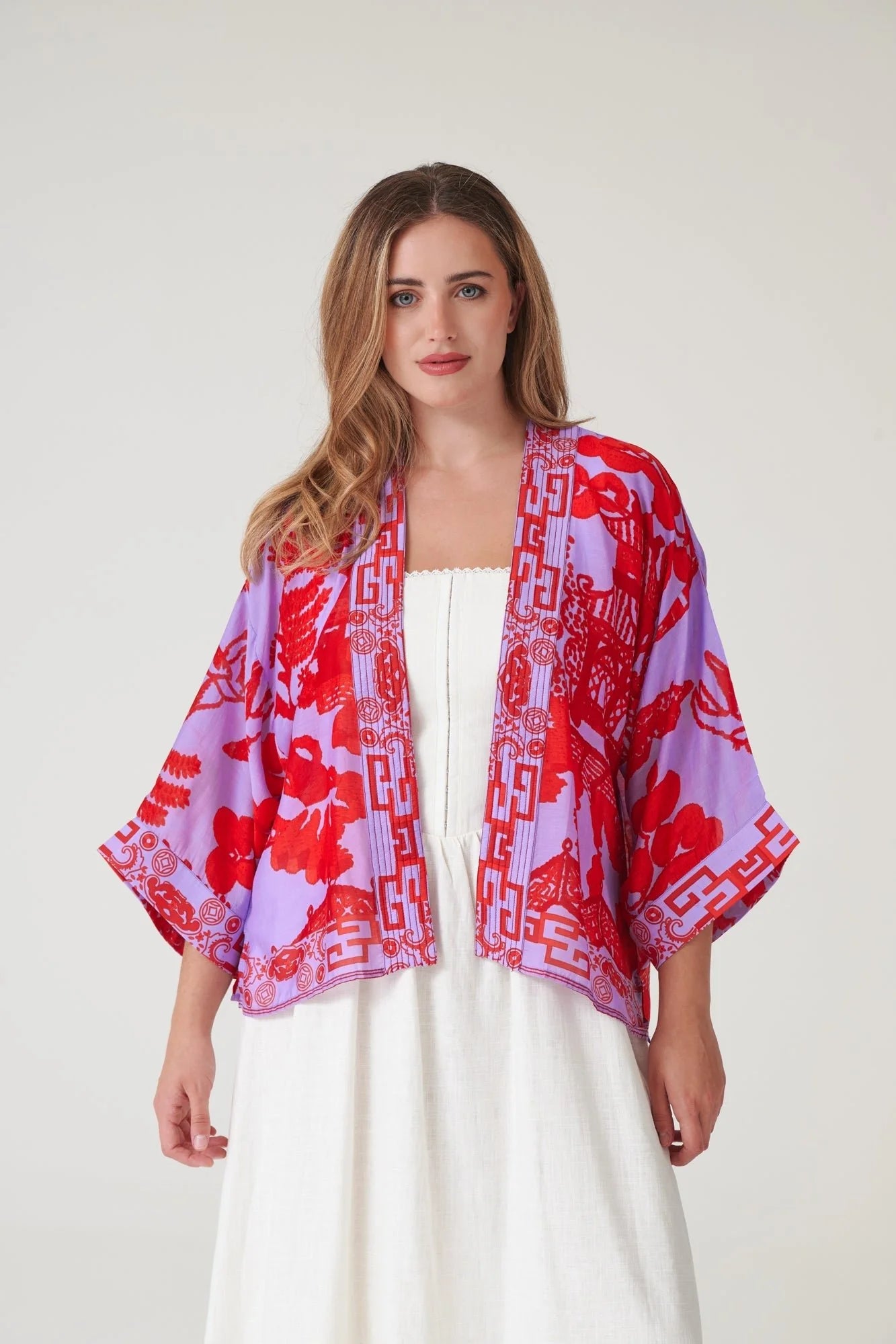 100 Stars Kimono - Giant Willow Violet