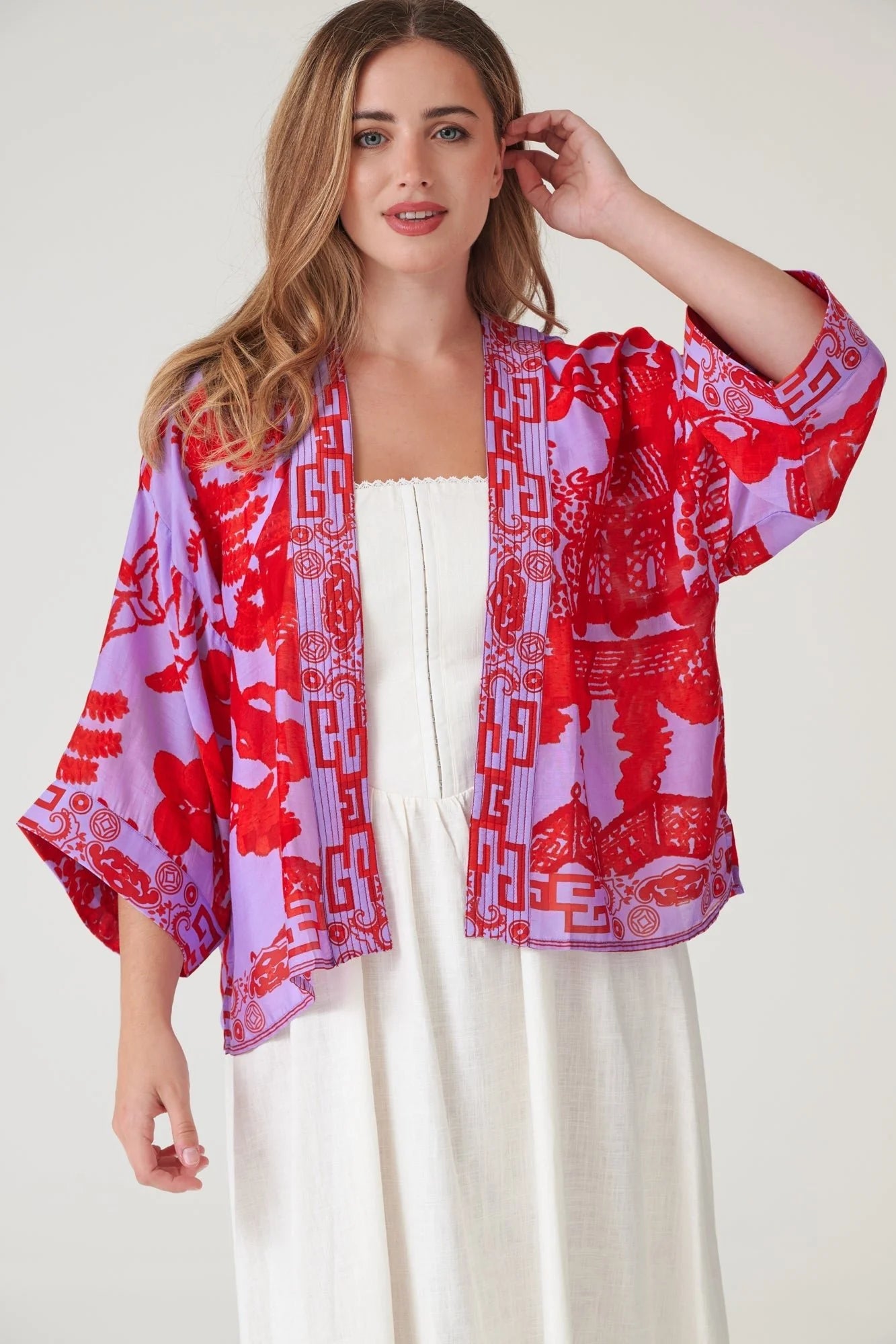 100 Stars Kimono - Giant Willow Violet