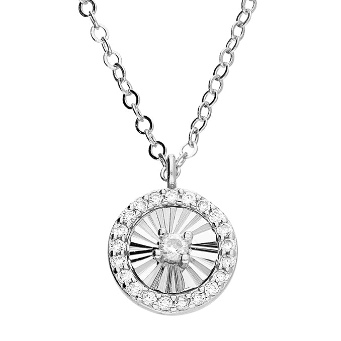 Sterling Silver Fanned Disc Necklace