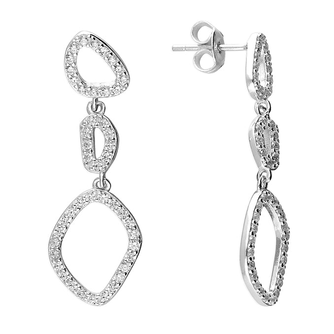 Triple Organic CZ Drop Earring