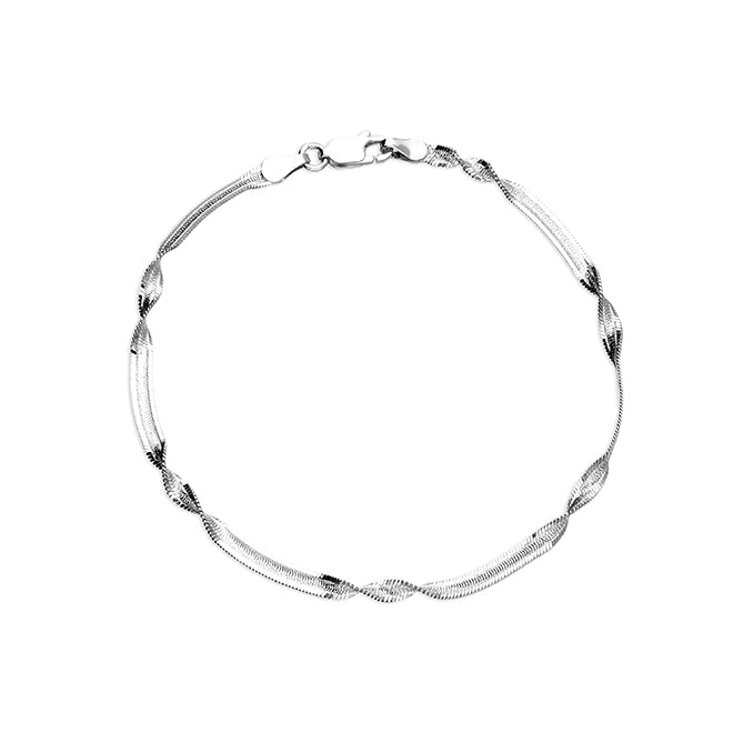Sterling Herringbone Twist Bracelet