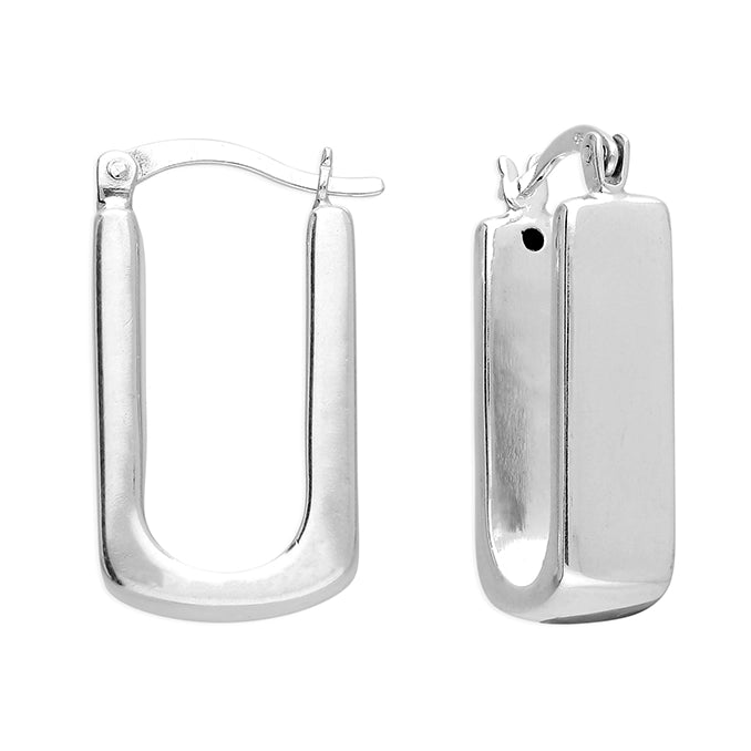 Curved Edge Rectangular Hoop Earrings