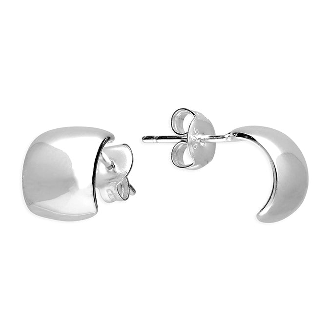 Sterling Silver Mini Wedding Curved Stud Earring