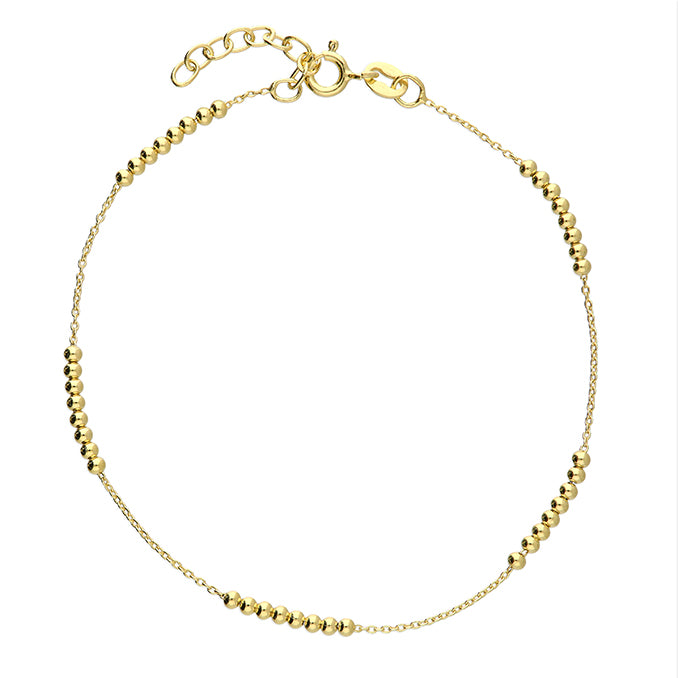 Bead And Trace Chain Bracelet - Gold