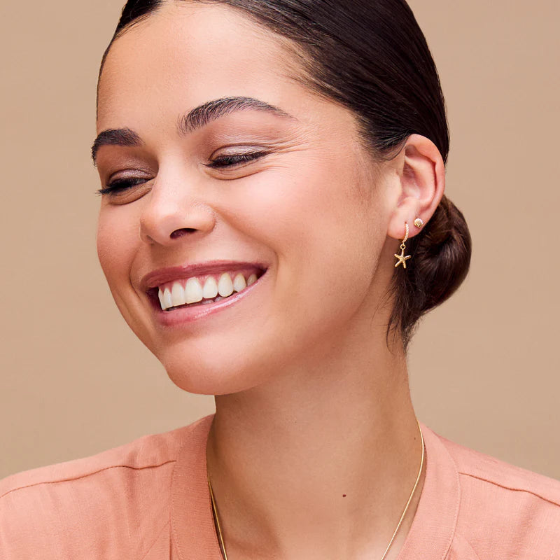 Orelia London - Starfish & Pearl Micro Hoop Earrings