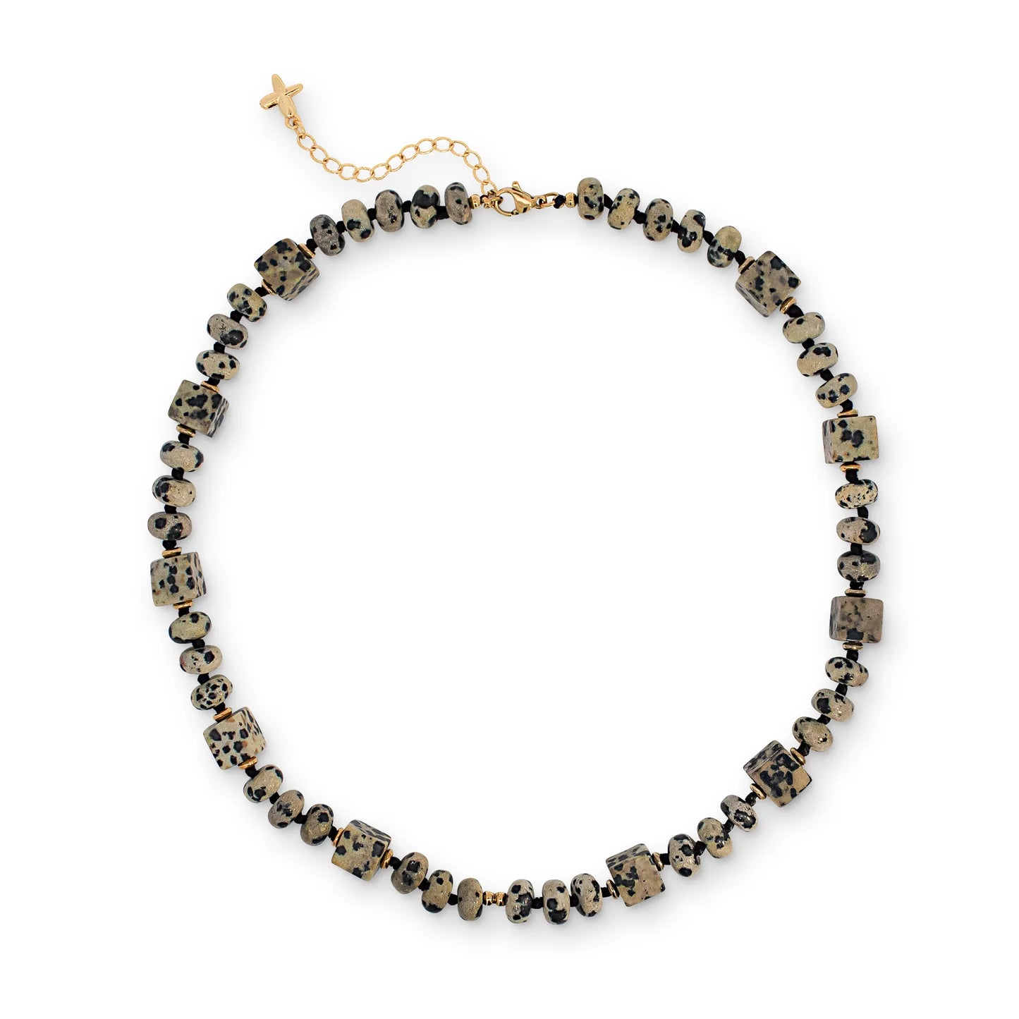 Speckled Black & Brown Natural Beaded Necklace