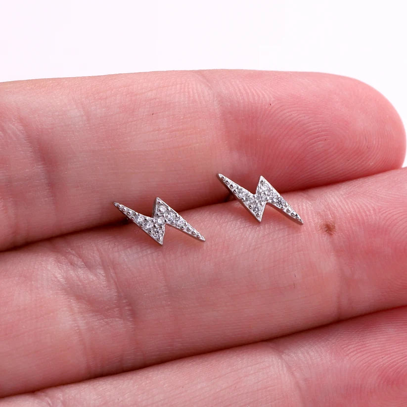 Crystal Lightning Bolt Earrings
