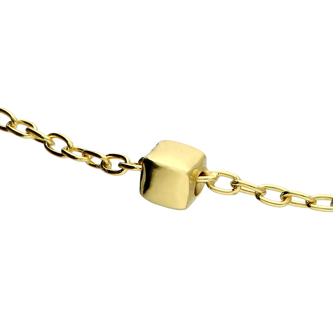 Cube Bead Bracelet - Gold Plated Sterling Silver