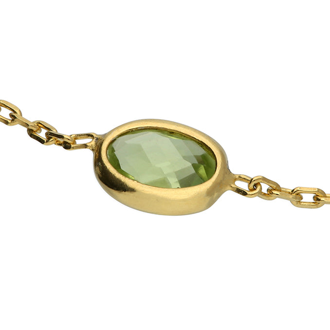 Peridot Bracelet - Gold Plated Sterling Silver