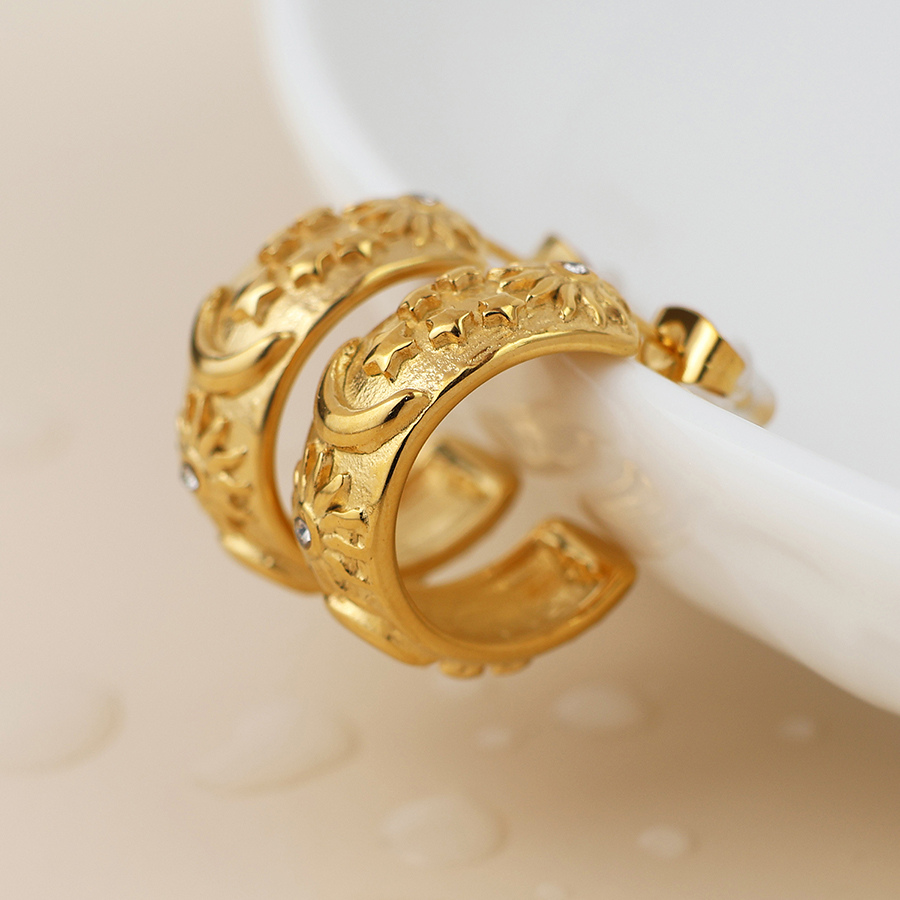 Waterproof Gold Plated Star & Moon Huggie Hoops