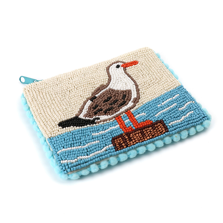 Seagull Beaded Holiday Purse
