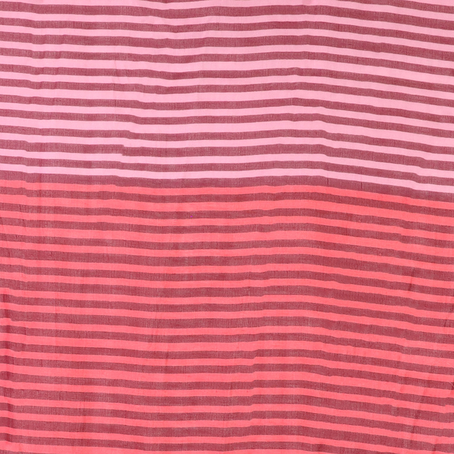 Red Mix Striped Organic Cotton Scarf with Tassels