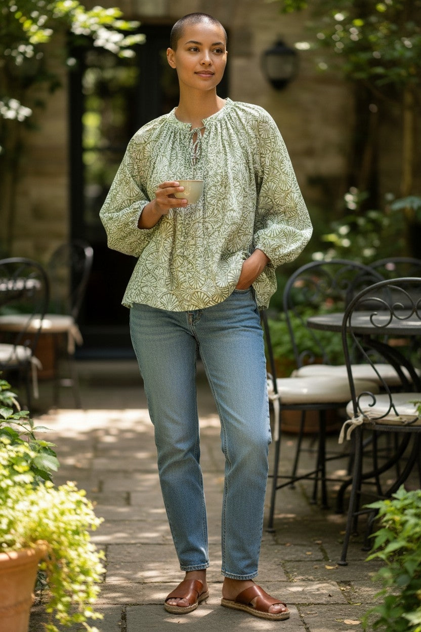 MOOCH London - Block Print 100% Cotton Blouse