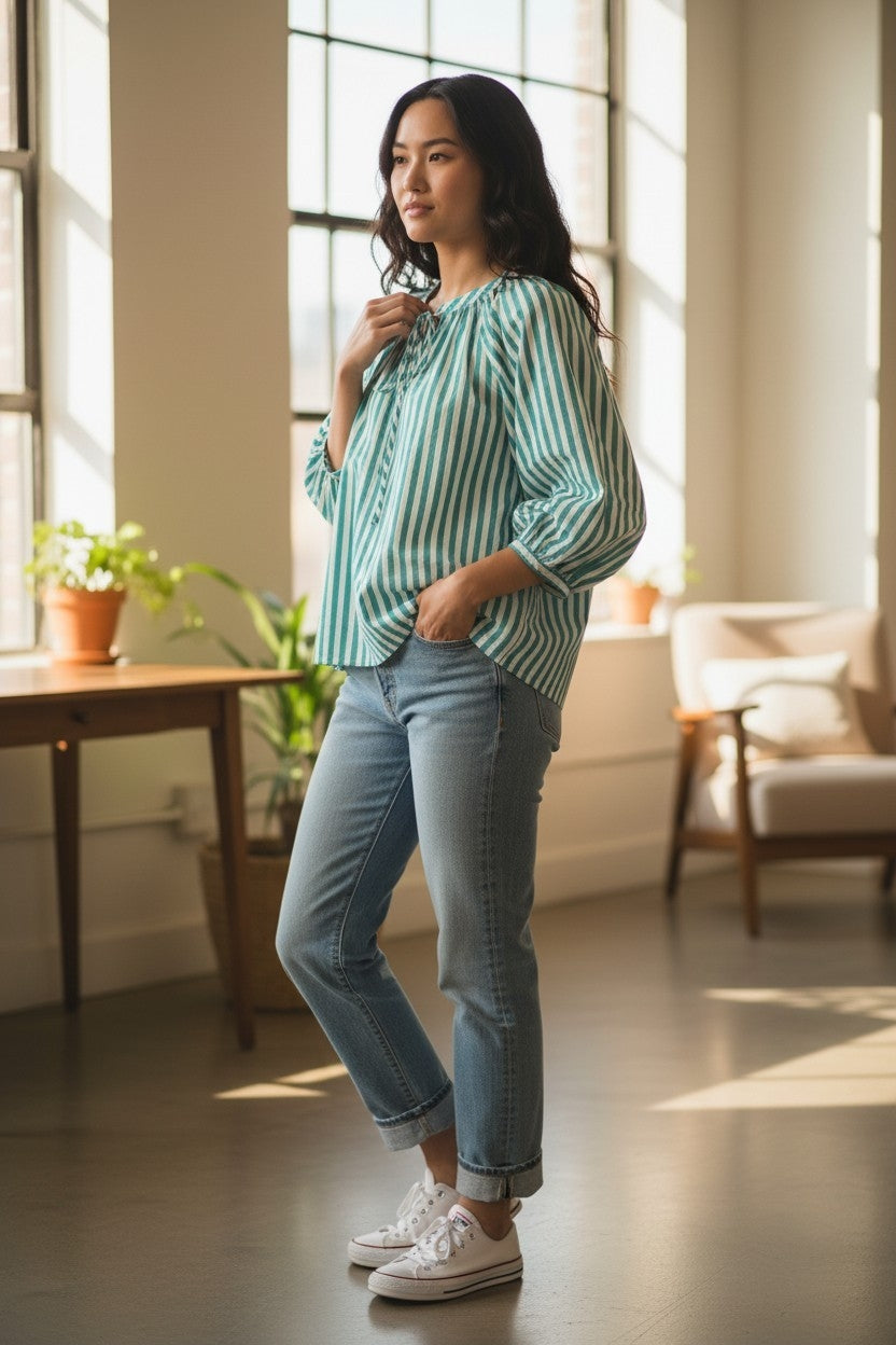 MOOCH London - Block Print 100% Cotton Blouse