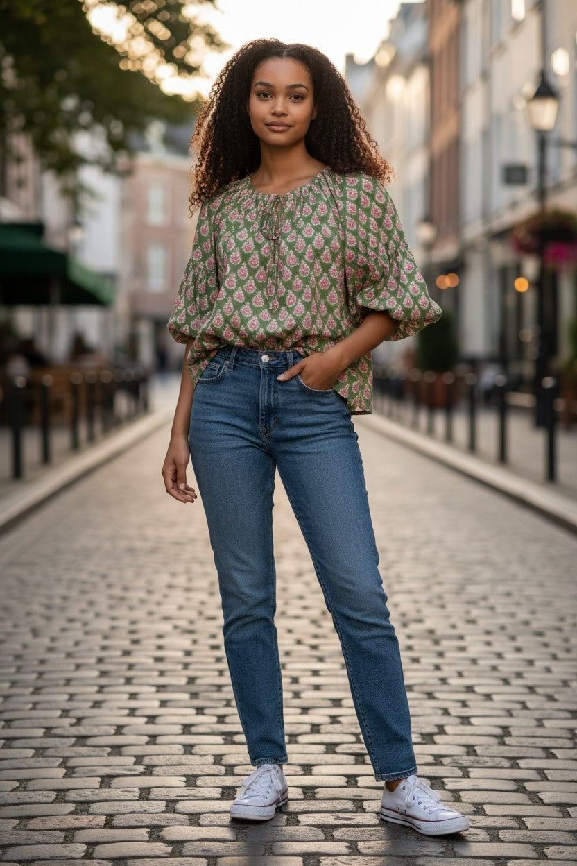 MOOCH London - Block Print 100% Cotton Blouse