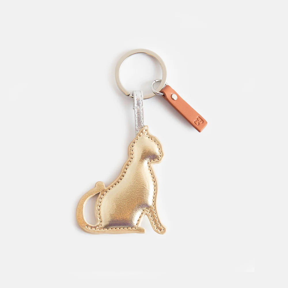 Caroline Gardner -Cat Keyring - Gold