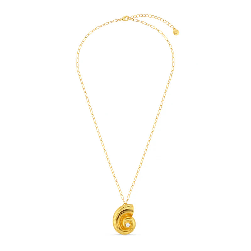 Orelia London - Textured Ammonite Statement Necklace