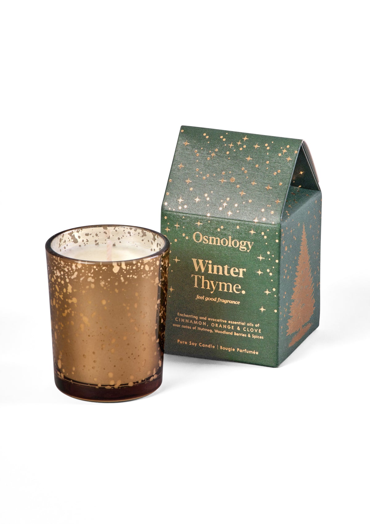 Winter Thyme - Small Gold Candle